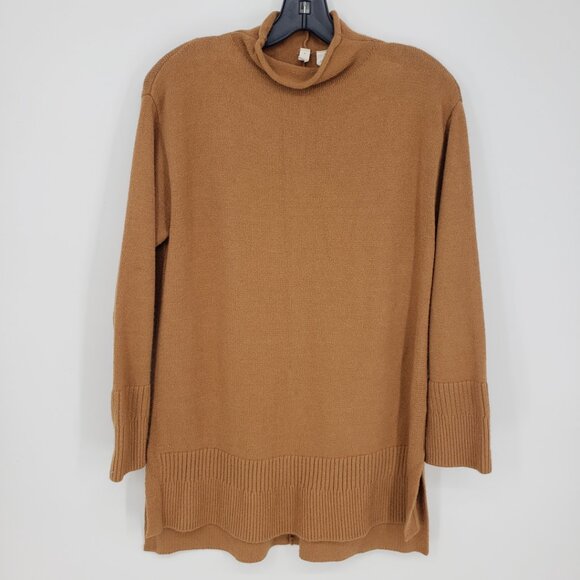 Moth Anthropologie Saskia Mock Neck Long Tunic Sweater XS Relaxed Fit  Brown - Picture 3 of 10